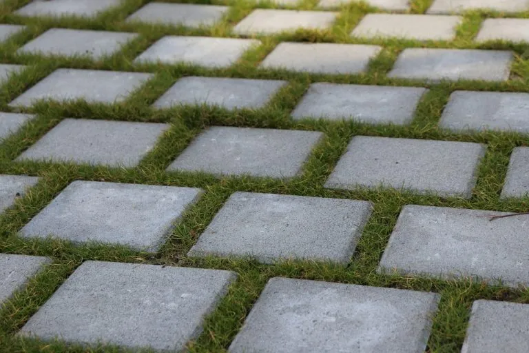 Pavaj din dale de beton cu rosturi înierbate